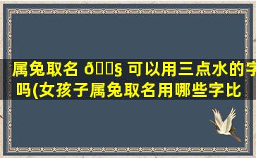 属兔取名 🐧 可以用三点水的字吗(女孩子属兔取名用哪些字比 🌼 较好)